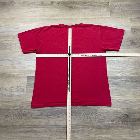 Vintage Adidas Shirt Mens Large Red 90s Spell Out Sports Y2K Basic - Picture 7 of 10